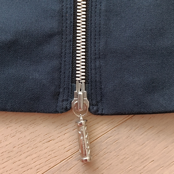 GIANNI VERSACE COUTURE Vintage Cotton Navy Blazer Jacket Size 6 - Picture 9 of 12